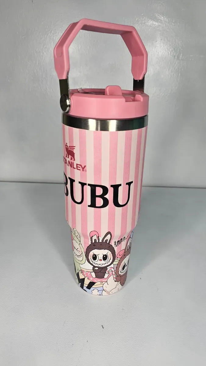 Termo 40 Oz Labubu Agarradera Rosa Pálido
