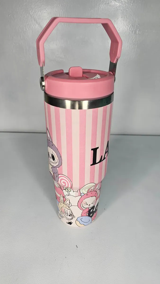 Termo 40 Oz Labubu Agarradera Rosa Pálido