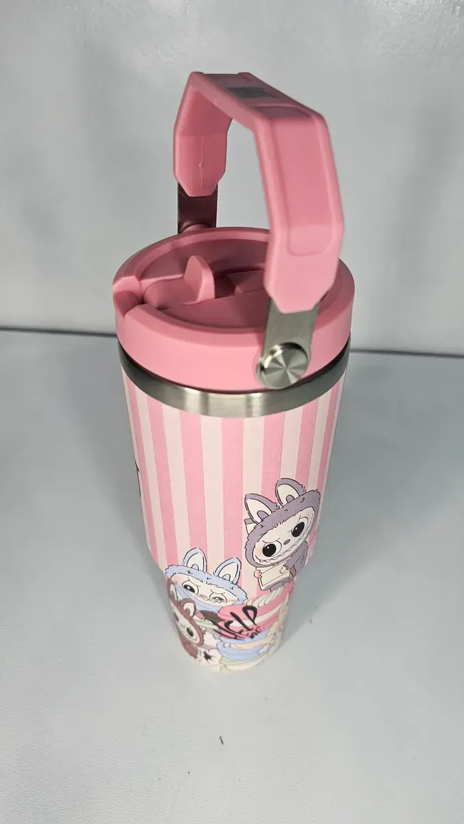 Termo 40 Oz Labubu Agarradera Rosa Pálido
