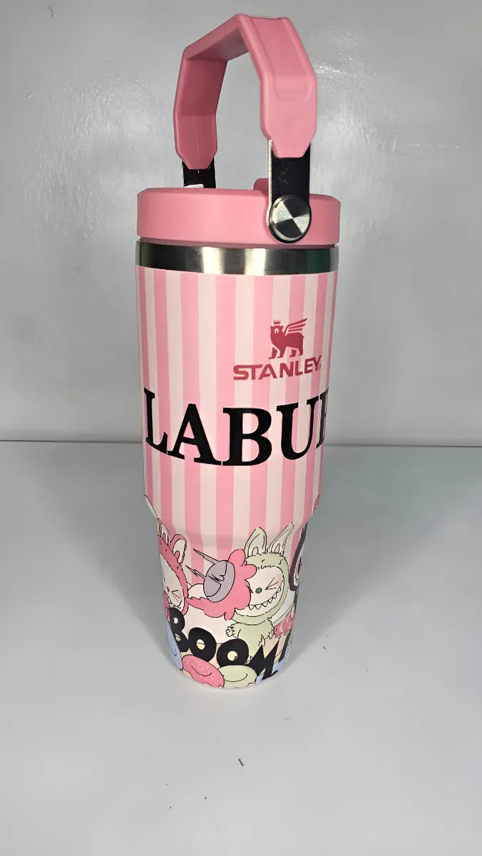 Termo 40 Oz Labubu Agarradera Rosa Pálido